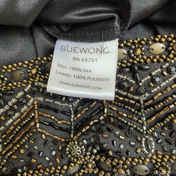 Sue Wong Nocturne Silk Beaded Cocktail Dress - Picture 12 of 15